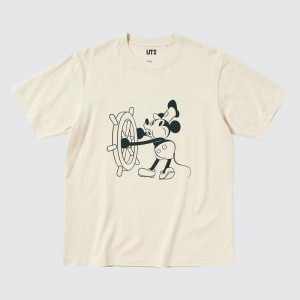 Beige Men Uniqlo Magic For All Favorites Ut (Short-sleeve Graphic) T Shirts | USA PXEMS-3405