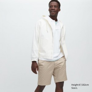 Beige Men Uniqlo Stretch Slim-fit (9") Shorts | USA IBUYN-0639