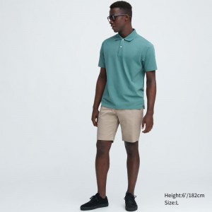 Beige Men Uniqlo Stretch Slim-fit (9") Shorts | USA RKTIQ-6058