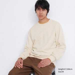 Beige Men Uniqlo Sweatshirt | USA NDKSZ-9368