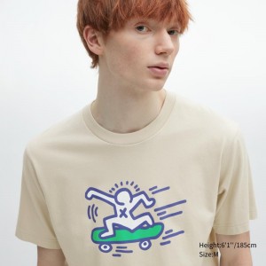 Beige Men Uniqlo Ut Archive Ut (Short Sleeve Graphic) (Keith Haring) T Shirts | USA PJLCB-4290