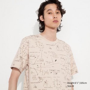 Beige Men Uniqlo Ut Archive Ut (Short Sleeve Graphic) (Jean-michel Basquiat) T Shirts | USA JQWEV-0764