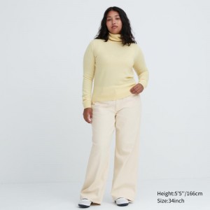 Beige Women Uniqlo Baggy Jeans | USA BMESK-1538