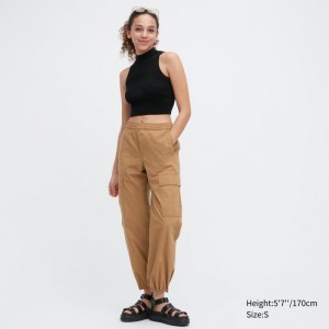 Beige Women Uniqlo Easy Cargo Pants | USA RYUPO-0374