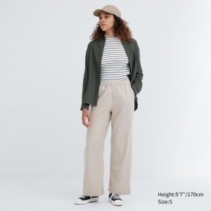 Beige Women Uniqlo Flannel Pants | USA QGLPB-8912