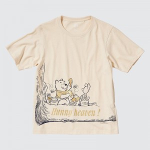 Beige Women Uniqlo Magic For All Classics Short-sleeve Ut T Shirts | USA CTRWO-2067