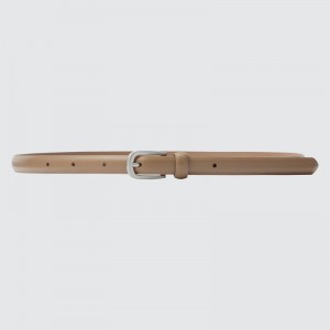 Beige Women Uniqlo Skinny Dress Belts | USA IHWUD-4861