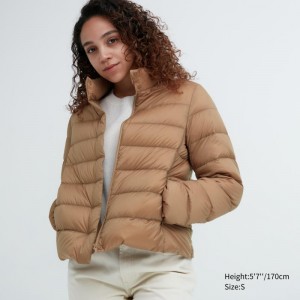 Beige Women Uniqlo Ultra Light Down Jackets | USA MKXPH-1820