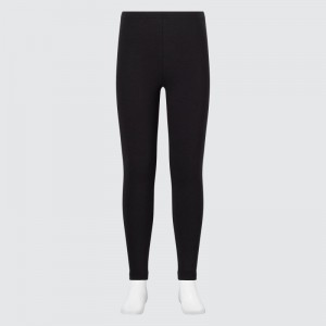 Black Kids Uniqlo Heattech Cotton (Extra Warm) Leggings | USA KCGJX-5279