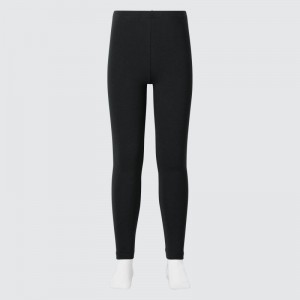 Black Kids Uniqlo Heattech Cotton Leggings | USA AQXRG-9176