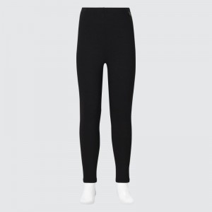 Black Kids Uniqlo Heattech Ultra Warm Leggings | USA GPMXA-4517