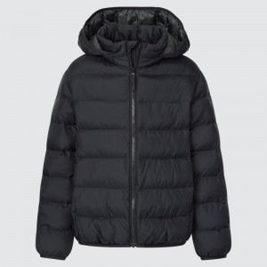 Black Kids Uniqlo Light Warm Padded Washable (2021 Edition) Parka | USA EDOCT-6305