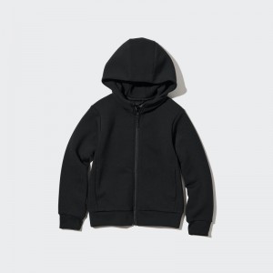 Black Kids Uniqlo Ultra Stretch Dry Sweat Long-sleeve Full-zip Hoodie | USA TJLSD-2514