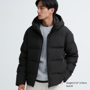 Black Men Uniqlo 3d Cut Seamless Down Parka | USA VGEBX-3098