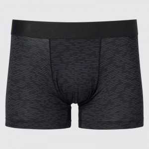 Black Men Uniqlo Airism Low-rise Printed Boxer Briefs | USA GLWUZ-0648