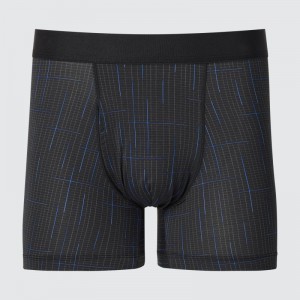 Black Men Uniqlo Airism Printed Boxer Briefs | USA LHFQE-5378