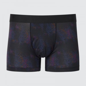 Black Men Uniqlo Airism Printed Low-rise Boxer Briefs | USA ABMDP-0927