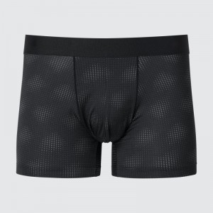 Black Men Uniqlo Airism Printed Low-rise Boxer Briefs | USA FUXKZ-1984