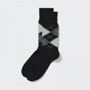 Black Men Uniqlo Argyle Socks | USA FCMBU-0624