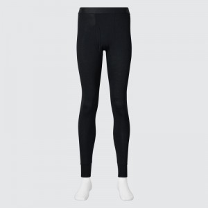 Black Men Uniqlo Heattech Long Johns Tight | USA RYEBC-3104