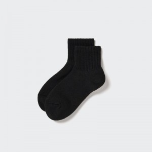 Black Men Uniqlo Heattech Pile Half Socks | USA ISBZC-3180