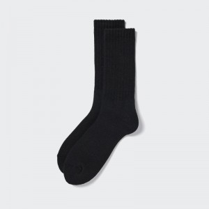 Black Men Uniqlo Heattech Pile Socks | USA MYRKW-8245