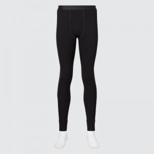 Black Men Uniqlo Heattech Ultra Warm Tight | USA JQIOV-3187