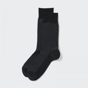 Black Men Uniqlo Herringbone Socks | USA QWZYJ-2479