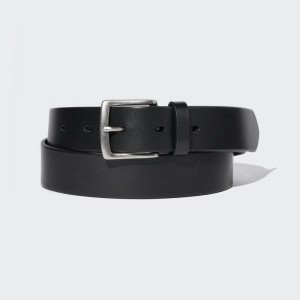 Black Men Uniqlo Italian Leather Oiled Belts | USA ZRBAS-4756