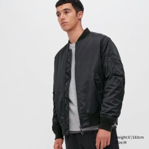 Black Men Uniqlo Ma-1 Jackets | USA OPFEJ-3870