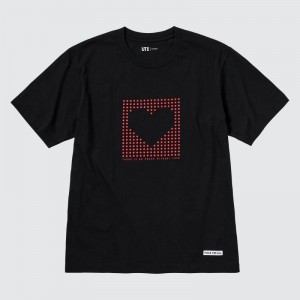 Black Men Uniqlo Peace For All (Short-sleeve Graphic) (Rei Inamoto) T Shirts | USA VNEAR-0238