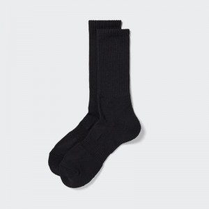 Black Men Uniqlo Pile Socks | USA HEJNW-8941