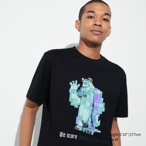 Black Men Uniqlo Pixar Art Ut (Short-sleeve Graphic) (Adam Lister) T Shirts | USA LJMDZ-0147