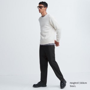 Black Men Uniqlo Smart Ankle Pants | USA FCHXO-5904