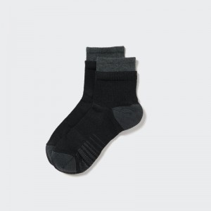 Black Men Uniqlo Sports Layered Half Socks | USA YMIFX-1058