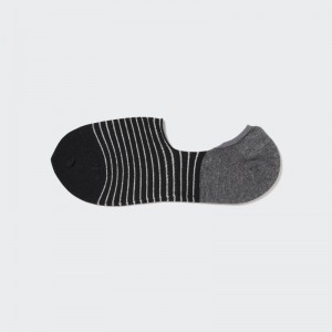 Black Men Uniqlo Striped Low Cut Socks | USA ZVODH-2741