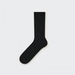 Black Men Uniqlo Supima Cotton Links Checked Socks | USA MSKLB-2583