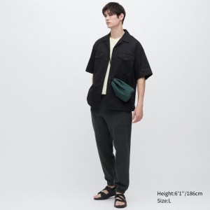 Black Men Uniqlo Washed Jersey Jogger | USA WXSKN-3675