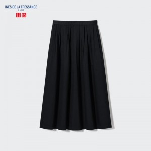 Black Women Uniqlo Denim Gather Skirts | USA ZXQKC-4157