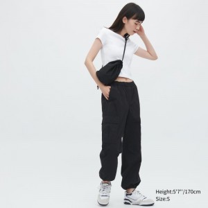 Black Women Uniqlo Easy Cargo Pants | USA XPDMY-4215