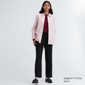 Black Women Uniqlo Easy Wide Straight Pants | USA SBKUF-2108