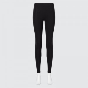 Black Women Uniqlo Heattech Cotton (Extra Warm) Leggings | USA JCMOG-3476