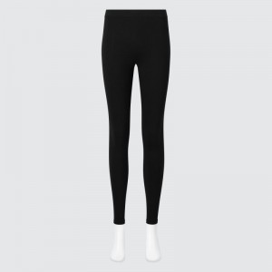 Black Women Uniqlo Heattech Cotton (Extra Warm) Leggings | USA IUDQK-6195