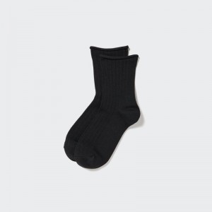 Black Women Uniqlo Heattech Crew Socks | USA YWOHL-2371