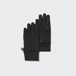 Black Women Uniqlo Heattech Lined Stretch Gloves | USA GMNUJ-1564