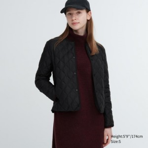 Black Women Uniqlo Pufftech Quilted (Warm Padded) Jackets | USA NBDRM-0821