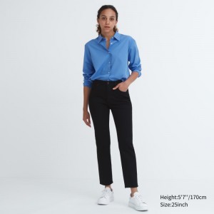 Black Women Uniqlo Slim Straight Jeans | USA AJTBE-6270