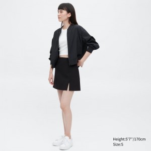 Black Women Uniqlo Slit Mini Skirts | USA QZOFA-3175