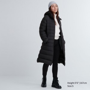 Black Women Uniqlo Ultra Light Down Long Coats | USA IUYVB-4015