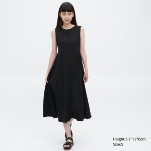 Black Women Uniqlo Ultra Stretch Airism Sleeveless Dress | USA CUSXJ-1056